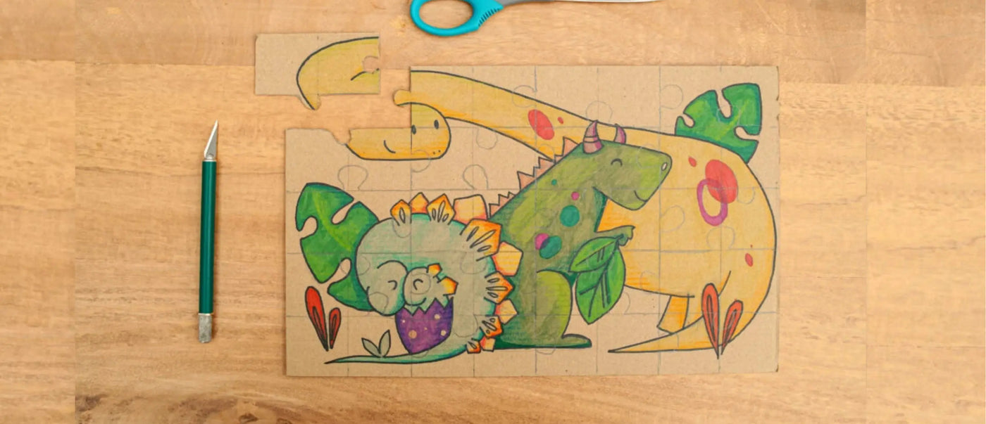 Aprende a hacer un puzzle con material reciclado para niños
