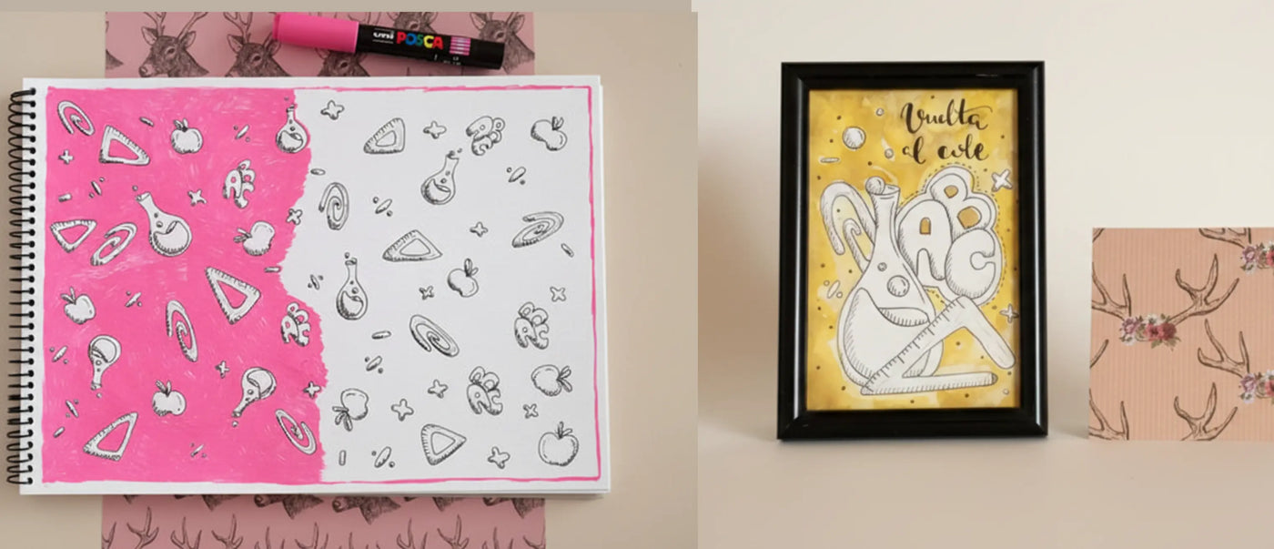 Aprende el estilo Doodle Art Lámina Decorativa para la Vuelta al Cole