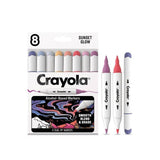 SET 8 ROTUL ALCOHOL DOBLE PUNTA BISEL ATARDECER CRAYOLA