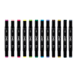 Estuche 12 Rotuladores Basic Alcohol Punta Biselada