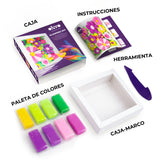 contenido de la manualidad OKTO air clay flowers DIY garden
