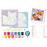 set con láminas de pintar por números perro y zorro maped