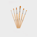 Set de 6 Pinceles de Acuarela con Punta Redonda y Plana de la Marca Amperse (1)