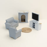 set completo miniaturas del salon para casa de muñecas decopatch