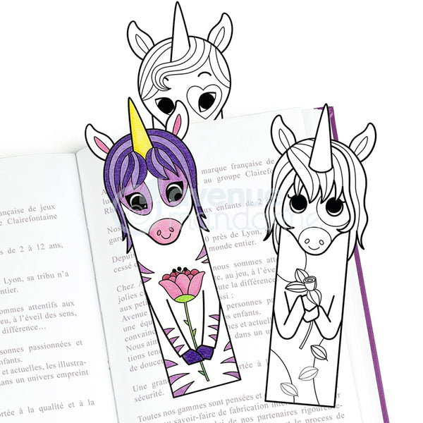 cuaderno para colorear marcapaginas unicornios avenue mandarine
