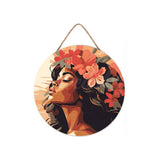paint by numbers wood floral woman