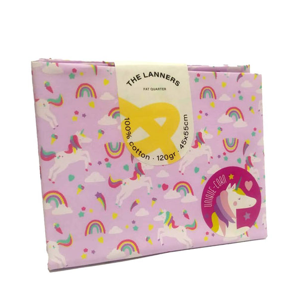 Fat Quarter Unicornios y Arcoiris Azul The Lanners (1)