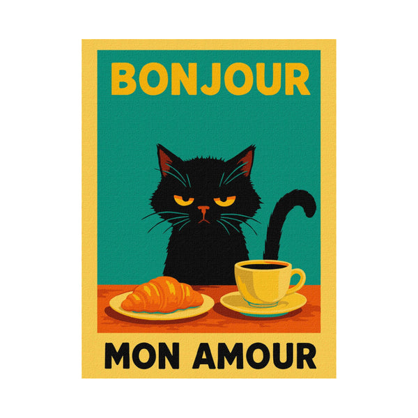 pintar por numeros gato negro bonjour