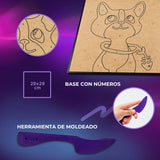 lienzo de pintar con arcilla de secado al aire OKTO 3D diseño gato