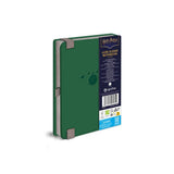 libreta A5 slytherin color verde con goma paginas plateadas harry potter