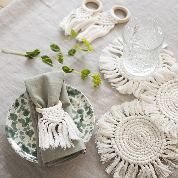 kit posavasos y servilleteros tecnica macrame