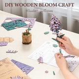 montaje flor lila robotime maqueta DIY 3D