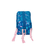 estuche de 3 cremalleras color azul stitch