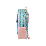 mochila escolar infantil stitch azul y rosa