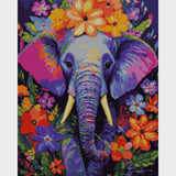 kit pintar con diamantes elefante con flores layers of