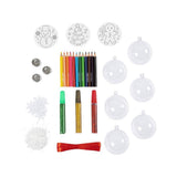 contenido del kit pintar bolas de navidad con dibujos creativ