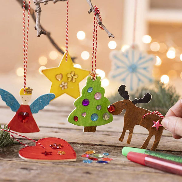 mini craft kit navidad madera con brillos
