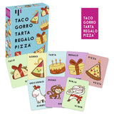 juego de cartas taco gorro tarta