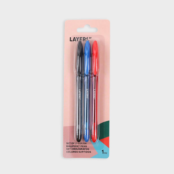 set bolis de colores azul negro rojo layers of