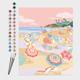 set pintar por números paisaje playero layers of