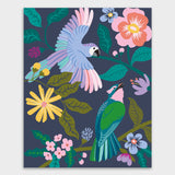 lienzo pintar por números diseño pájaros azules layers of