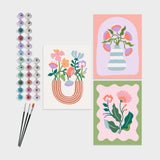 pack 3 lienzos pintar por números flowers layers of