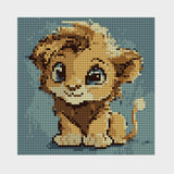 manualidades para niños pintar con diamantes diseño león