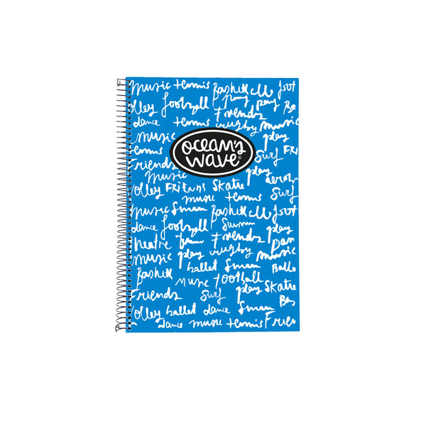 cuaderno cuadrícula A4 80 hojas color azul oceans wave