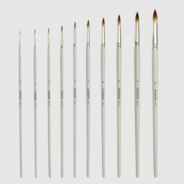 Pincel para Pintura Acrílica Sintético con Punta Redonda de