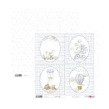 Bloco de Scrapbooking 12 Folhas Papéis Doces para Bebé Menino para Si