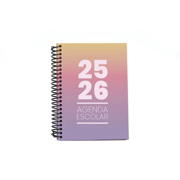 Diário Escolar Semanal A5 2025-2026 Gradiente Rosa