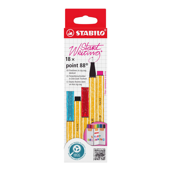 Caixa de 18 marcadores Stabilo Point 88