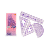 Set 4 Reglas Geométricas Mini Lila Legami