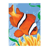 lienzo de pintar por numeros finalizado diseño de pez payaso royal langninckel