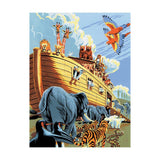 lienzo completo de pintar por números con acrílico arca de noe