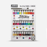 set pebeo 30 tubos de pintura acrílica pebeo studio acrylics