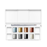 Caja de bolsillo Acuarelas 8 pastillas colores metálicos Cotman de Winsor & Newton