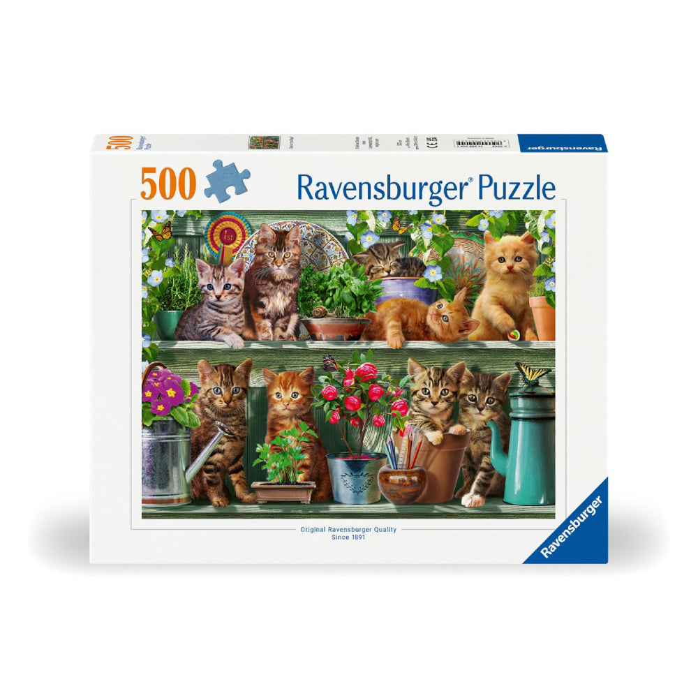 Puzzle 500 Piezas Gatos en la Estantería Ravensburger –