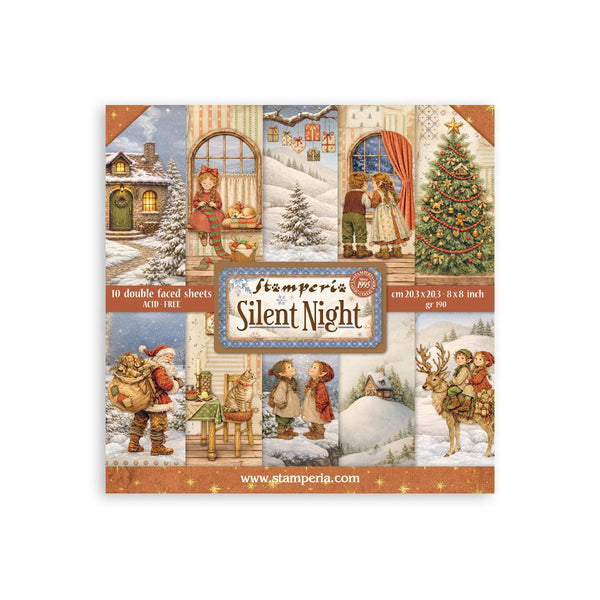 Bloc de Scrapbooking 10 hojas cm 20.3X20.3 (8X8) 2 caras - Silent Night