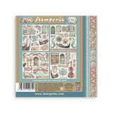 stamperia pack de 4 hojas de stickers venice city of art