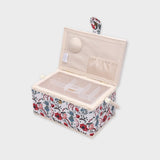costurero grande blanco con flores burdeos 27,5 x 17 cm milbby