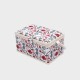 costurero grande ridigo the lanners color blanco con flores burdeos