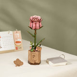 rompecabezas 3D robotime pink rose