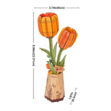 medidas puzzle 3d tulipanes naranjas robotime