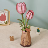tulipan rosa robotime maqueta 3D