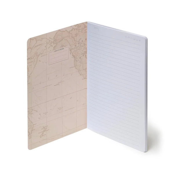libreta a5 con hojas a rayas travel legami