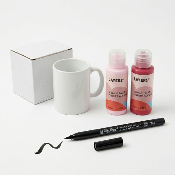 que incluye el kit para pintar tazas del día de la madre milbby