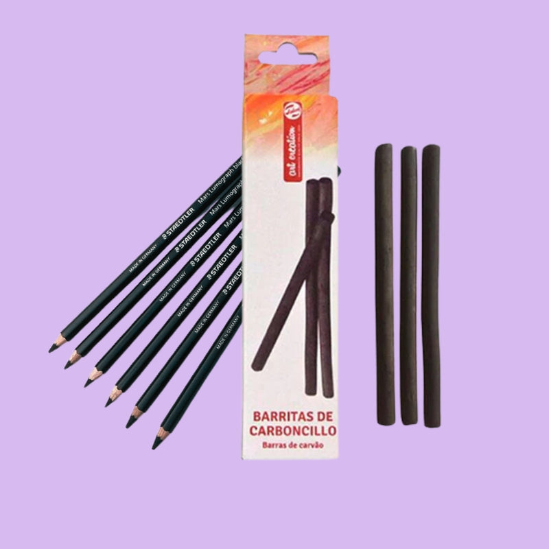 Carboncillos, grafitos y cretas de dibujo