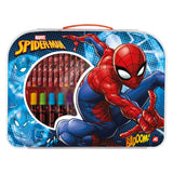 maletín creativo de actividades ceras y rotuladores para niños spiderman