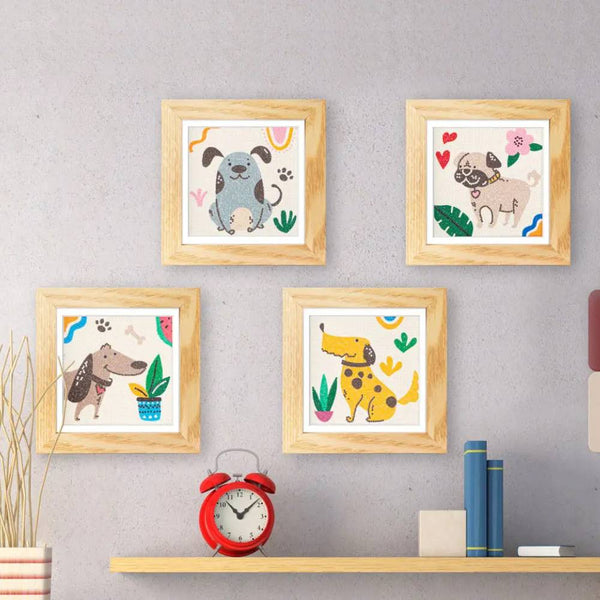 set 4 laminas pintar con diamantes perros diamond dotz